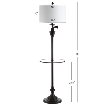 Cora 60" Metal/Glass LED Side Table and Floor Lamp - JONATHAN Y